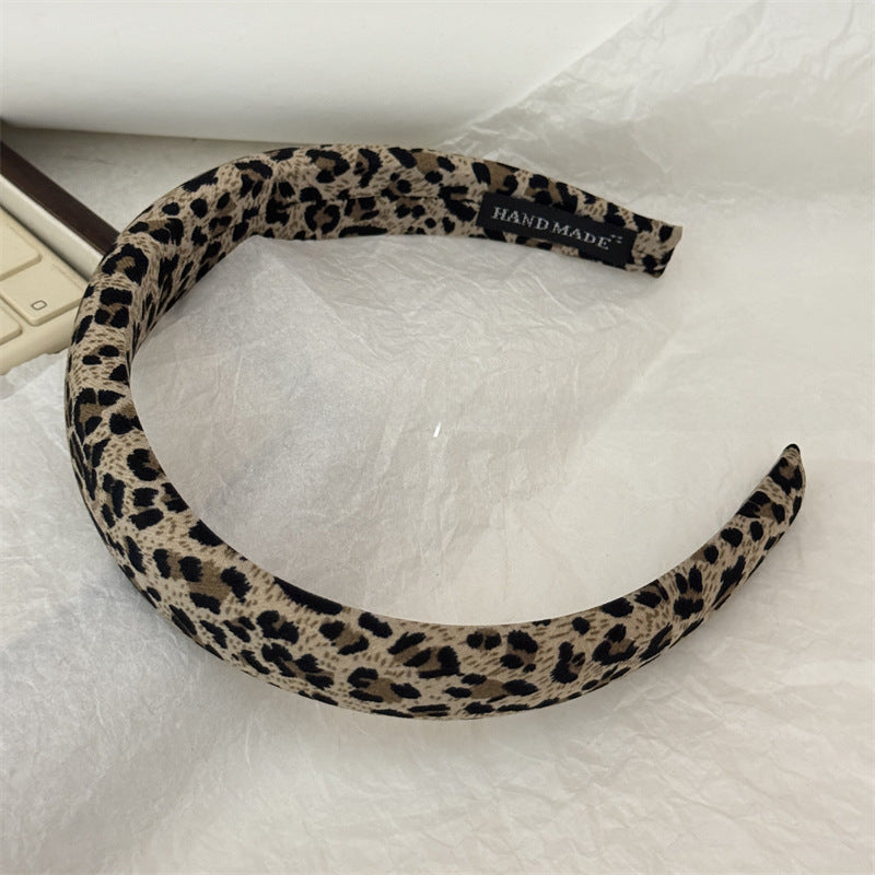 Wholesale Retro Leopard Print Sponge Hair Hoop Fashion All-match Headband Hair Ring